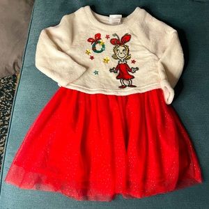Cozy Grinch Dress 3T